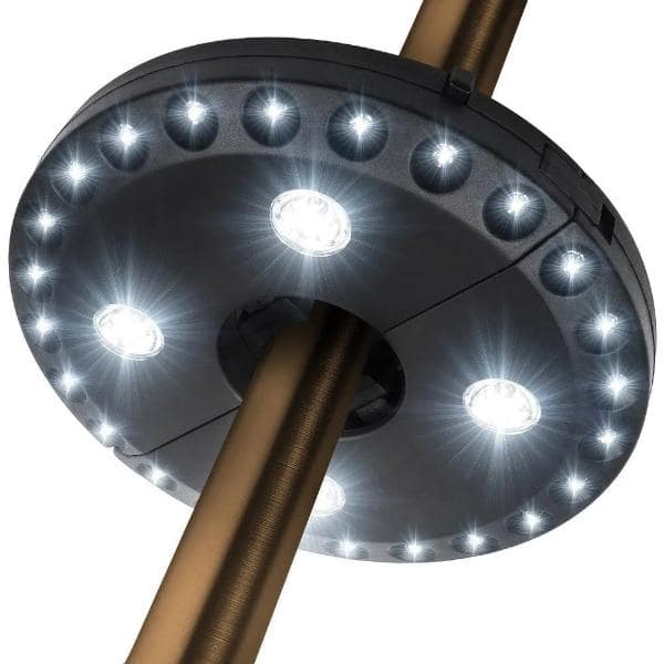 🔥50% Korting!💡 LED-Klemlamp voor parasol & stok – werkt op batterijen, 3 lichtstanden, weerbestendig – perfect voor het terras, op de camping en in de tuin