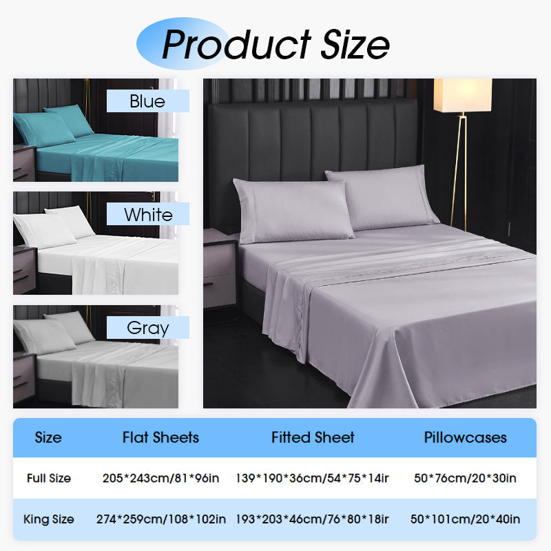 💥50% KORTING🛏️ 4-Delig Effen Beddengoed Set - Zacht Ademend Diepe Zakken