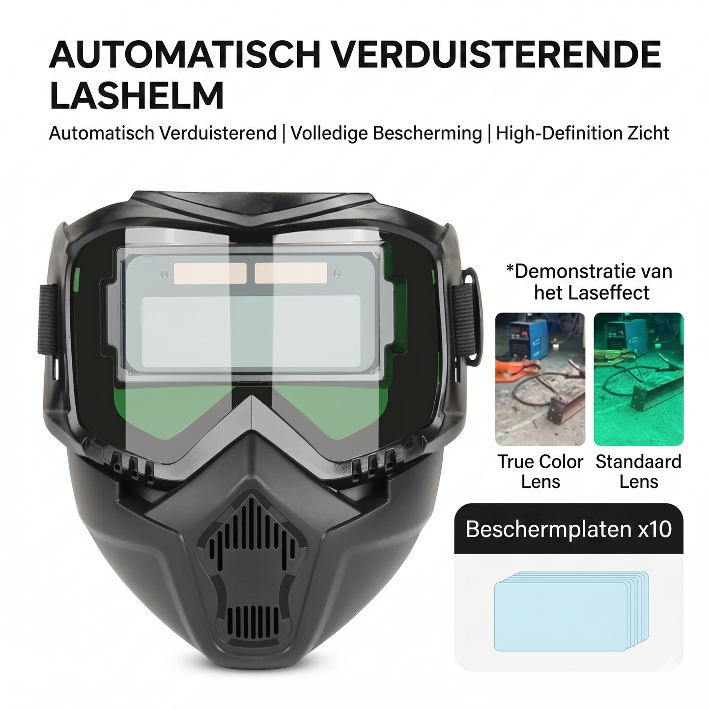🌞50% Korting!🛡️Revolutionair 2-in-1 Automatisch Verduisterend Lasmasker - Afneembare Lasbril met True Color - Tactisch & Veilig Design - Voor Precisie Lassen