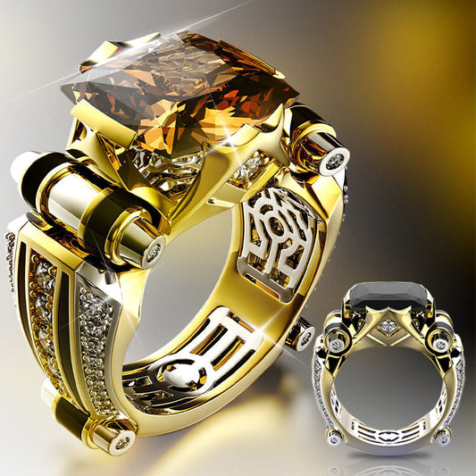 Heavy Duty Vintage Zirconia Wide Band Ring