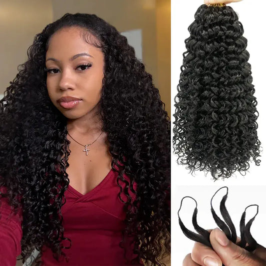 ISEE HAIR Crochet-extensions van echt haar – Knotless Boho-vlechten in diverse krullende en golvende texturen