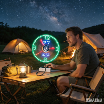 🔥Aanbieding 2026: 50% korting🔥 USB-ventilator met LED-klokverlichting