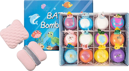 🛁Badbommen met oceaan-thema | 60 g * 12 stuks, schuimend badplezier & leuk cadeau-idee ✨