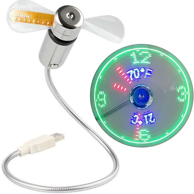 🔥Aanbieding 2026: 50% korting🔥 USB-ventilator met LED-klokverlichting