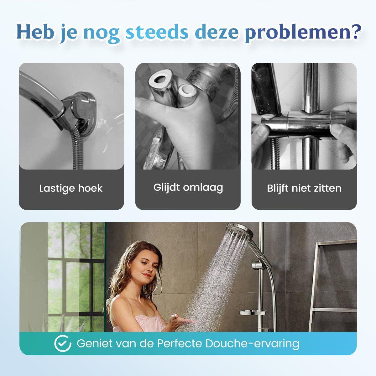 🚿 2 KOPEN, 1 GRATIS! 🎁 Douchehouder zonder boren – Direct te installeren, uiterst stabiel & universeel passend 🛁