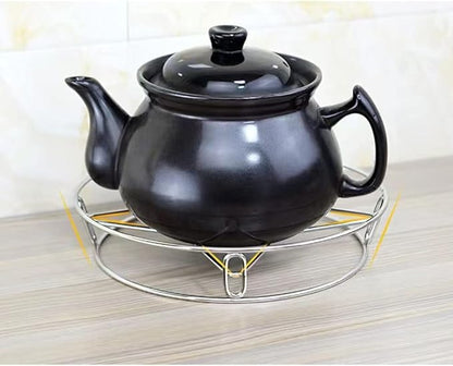 Roestvrijstalen pannenrek, rond pannenrek, metalen pannenrek, onmisbare items voor de keuken