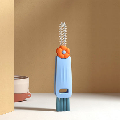 ✨Versatile 4-in-1 cleaning brush for gaps between bottles