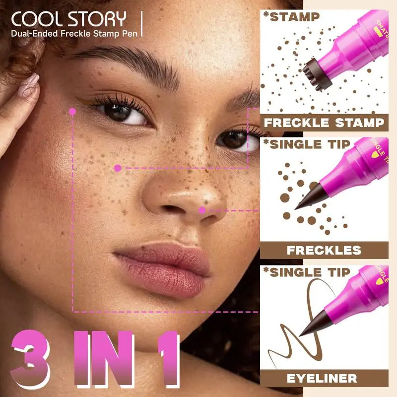 Waterbestendige sproetenpen: stempel voor nepsproeten en eyeliner met fijne punt voor realistische, langhoudende sproeten en moeiteloze make-up, perfect voor dagelijks gebruik en cosplay