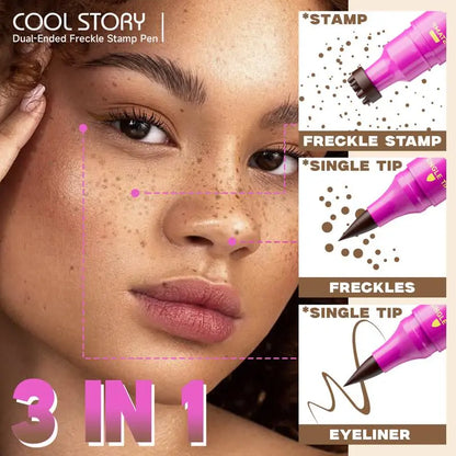 Waterbestendige sproetenpen: stempel voor nepsproeten en eyeliner met fijne punt voor realistische, langhoudende sproeten en moeiteloze make-up, perfect voor dagelijks gebruik en cosplay