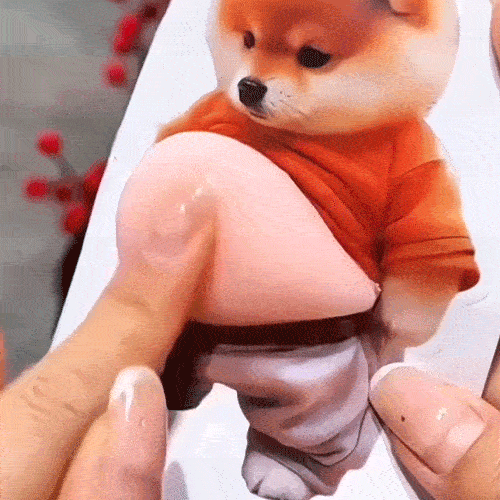 3D Schattige Shiba Inu Zelfklevende Deurstopper & Stressbal