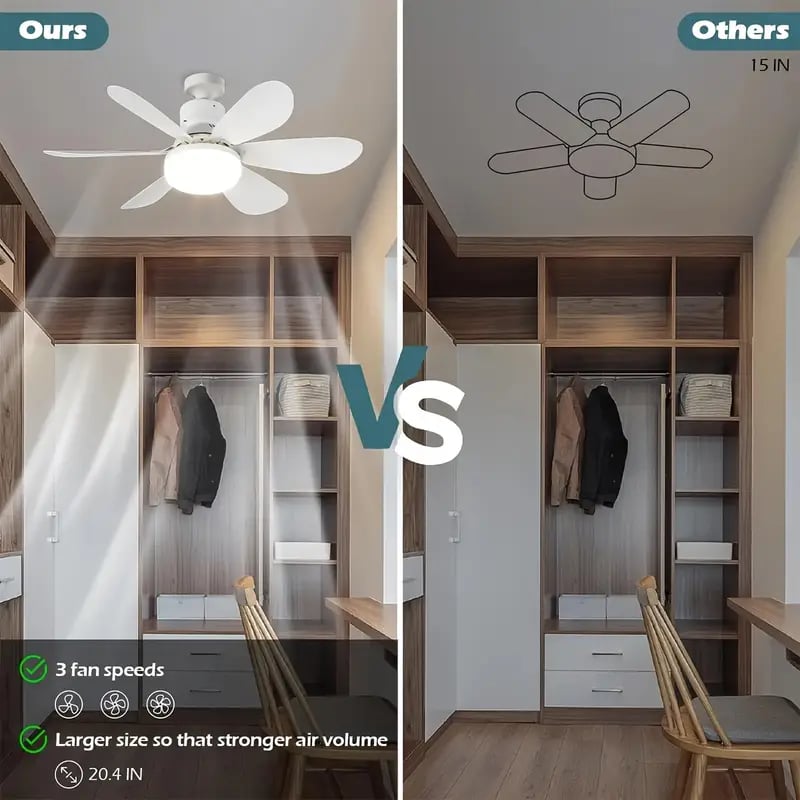 🔥ZOMERVERKOOP 49% UIT🔥 2-IN-1 PORTABLE CEILING FAN & LIGHT met afstandsbediening