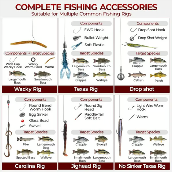 🐟264-delige visuitrusting – Professionele set voor zoetwatervissen – Inclusief waterdichte doos – Haakjes en jigkoppen van topkwaliteit 🎣