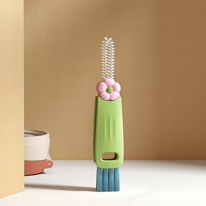 ✨Versatile 4-in-1 cleaning brush for gaps between bottles