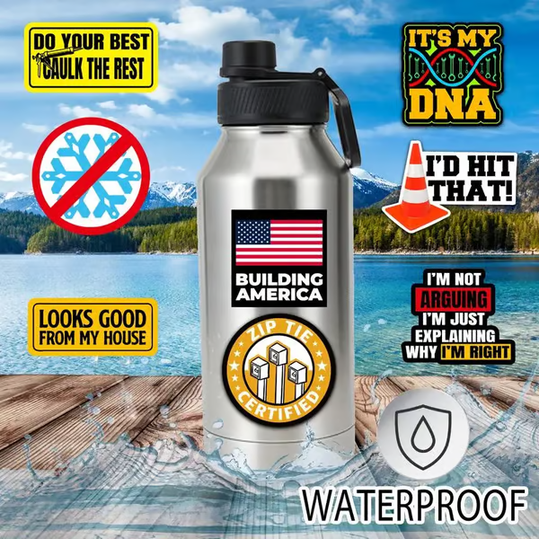 🔥150Pcs Blue Collar Funny Stickers 👷‍♂️