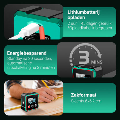 ⏳Beperkte tijd 50% korting💥Magnetische digitale hoekzoeker met elektronische laser
