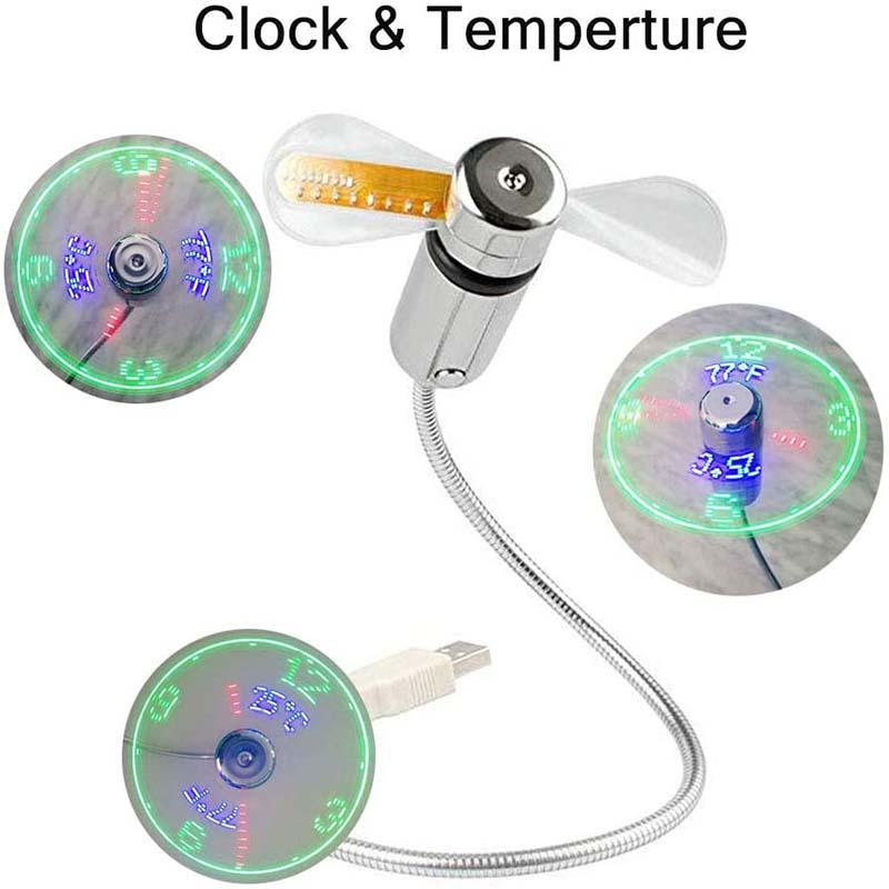 🔥Aanbieding 2026: 50% korting🔥 USB-ventilator met LED-klokverlichting