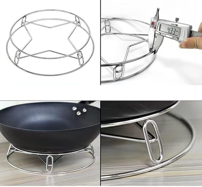 Roestvrijstalen pannenrek, rond pannenrek, metalen pannenrek, onmisbare items voor de keuken