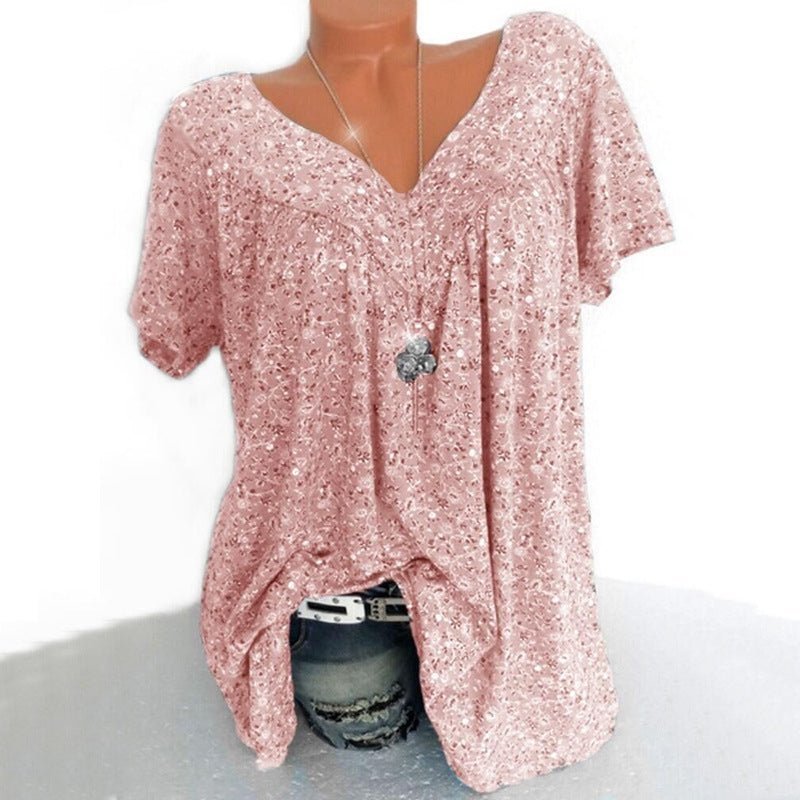 Blouse Met Voorjaarsbloemenprint – Luchtig & Kreukvrij🌸 V-hals, losvallend & ademend – Nu 76% korting, op=op!