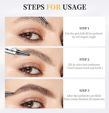 3D Waterdichte Microblading Wenkbrauwpotlood 4 Vork Tip Tattoo Pen