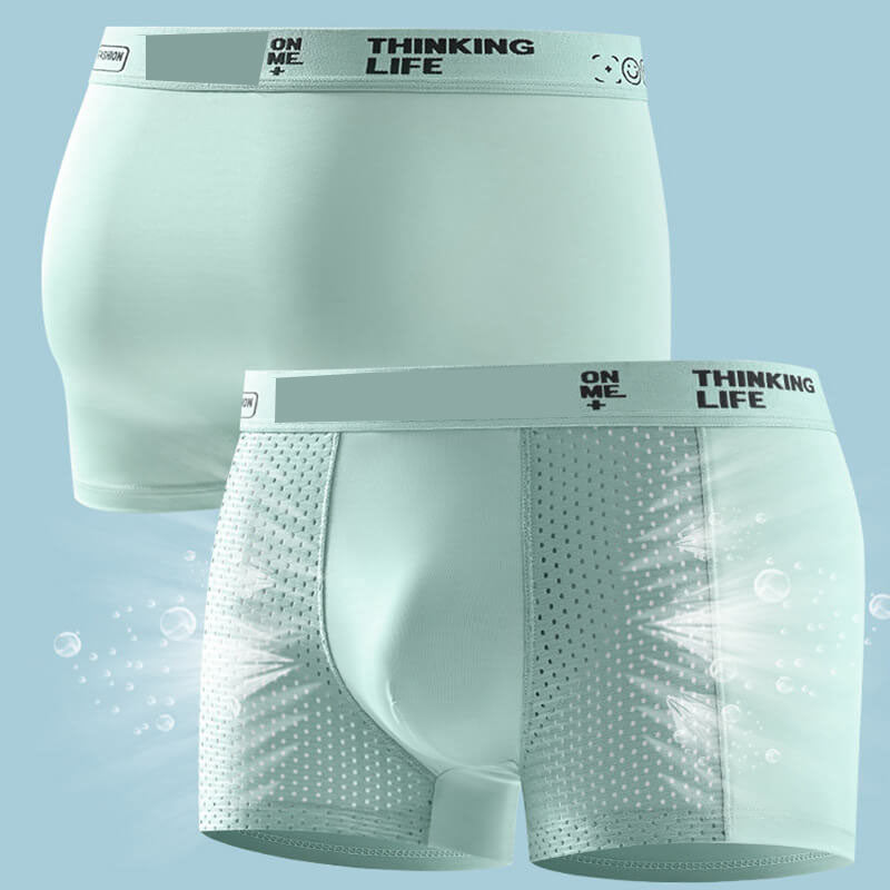 Andningsbara mesh-boxershorts i isseide för män (4-delars set)