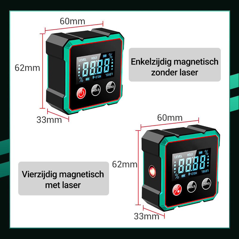 ⏳Beperkte tijd 50% korting💥Magnetische digitale hoekzoeker met elektronische laser