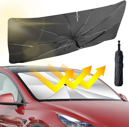 🌞 50% Korting!🔥360° Draaibare Auto Paraplu - Universeel Zonnescherm voor de Voorruit - UV-Block & Hitte-Isolatie - Krasvrij Design