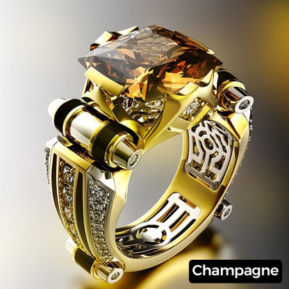 Heavy Duty Vintage Zirconia Wide Band Ring