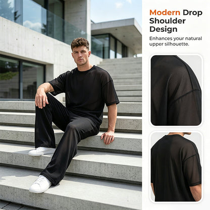 👕 50% KORTING – Casual T-shirt & Wijde Broek voor Heren | Licht, Ademend & Comfortabel voor Elke Dag 🌿