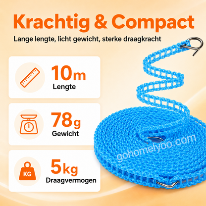 🏠🚫 Geen boren, geen schade! Draagbare waslijn klemt overal – balkon, badkamer of tuin. ⌛ 50% korting! 🔥