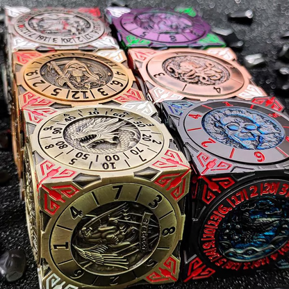 2025 New DND Fidget Spinner DICE: 7-in-1 Metal DND Dice Cube – 6-Sided Rotating Polyhedral Dice, Tabletop RPG Accessory for DMs and Player