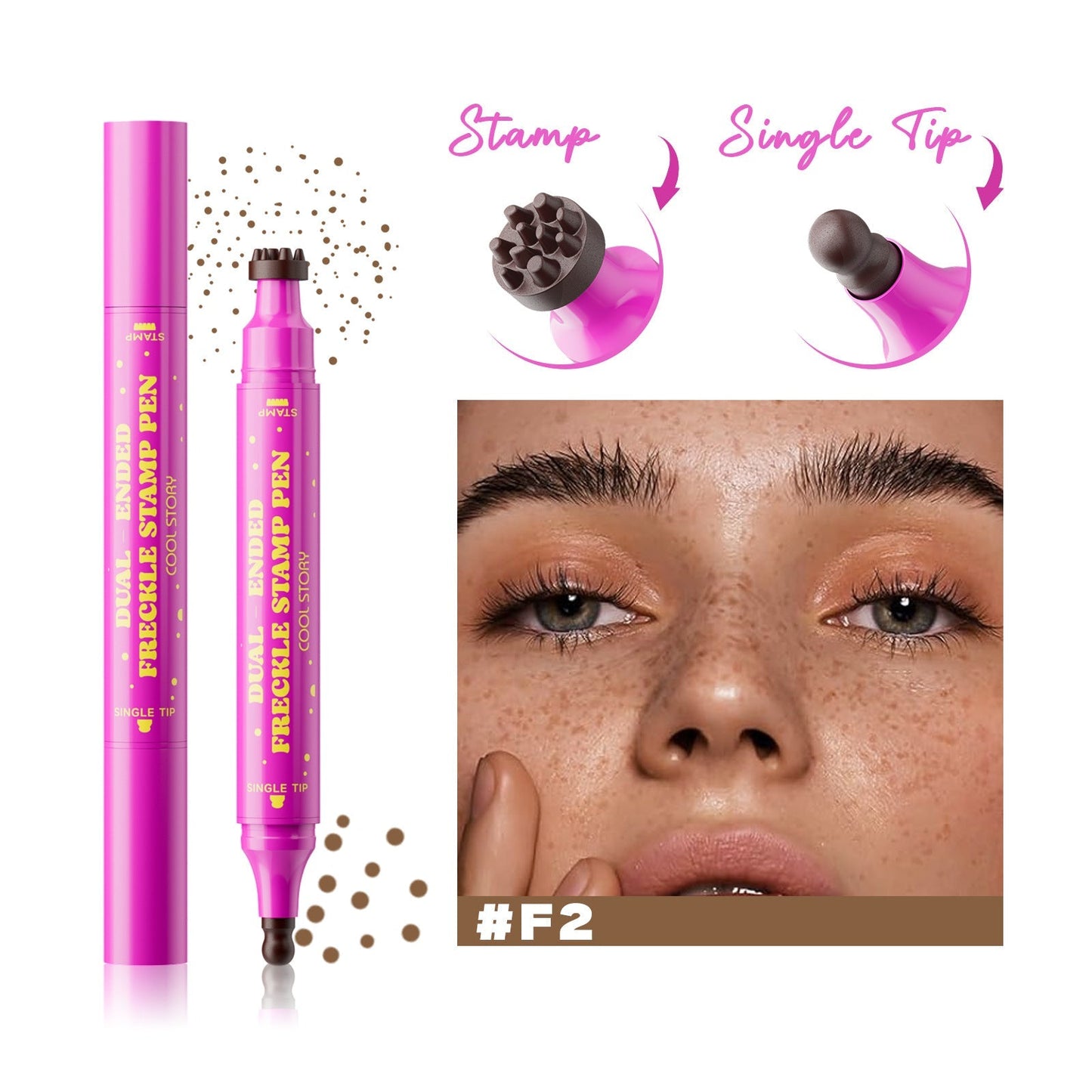 Waterbestendige sproetenpen: stempel voor nepsproeten en eyeliner met fijne punt voor realistische, langhoudende sproeten en moeiteloze make-up, perfect voor dagelijks gebruik en cosplay