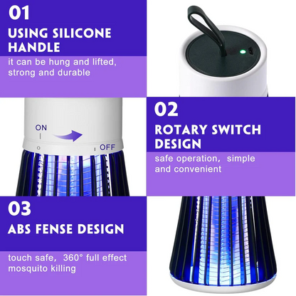 USB Elektrische Muggen Doder Lamp - UV Licht Insecten Val & Stille Bug Zapper voor Thuis