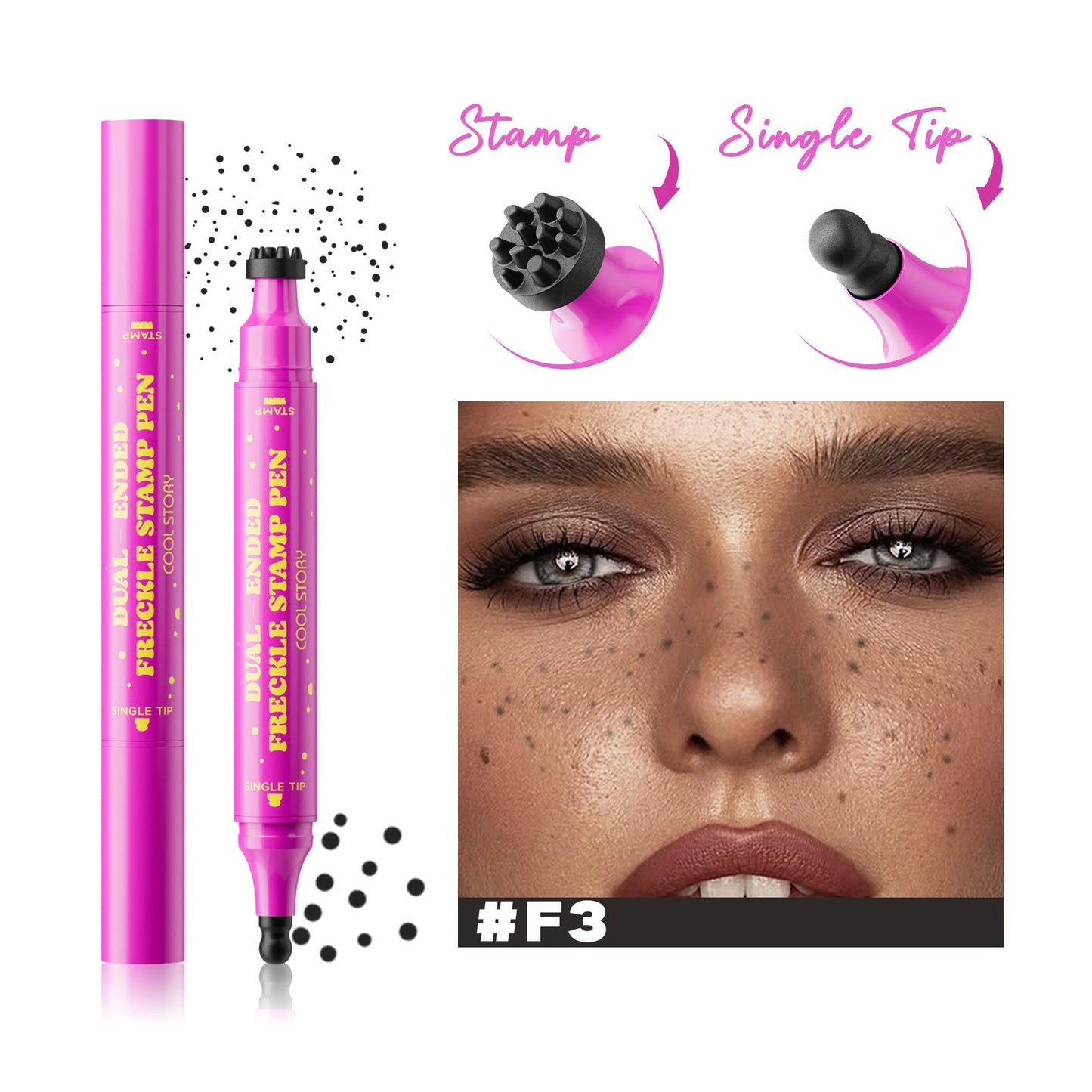 Waterbestendige sproetenpen: stempel voor nepsproeten en eyeliner met fijne punt voor realistische, langhoudende sproeten en moeiteloze make-up, perfect voor dagelijks gebruik en cosplay