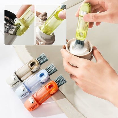 ✨Versatile 4-in-1 cleaning brush for gaps between bottles