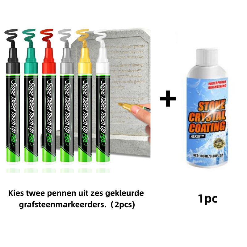 🕊️ 🕯️ Grafsteen Markeerstift | Herstel Vervaagde Opschriften Eenvoudig & Respectvol