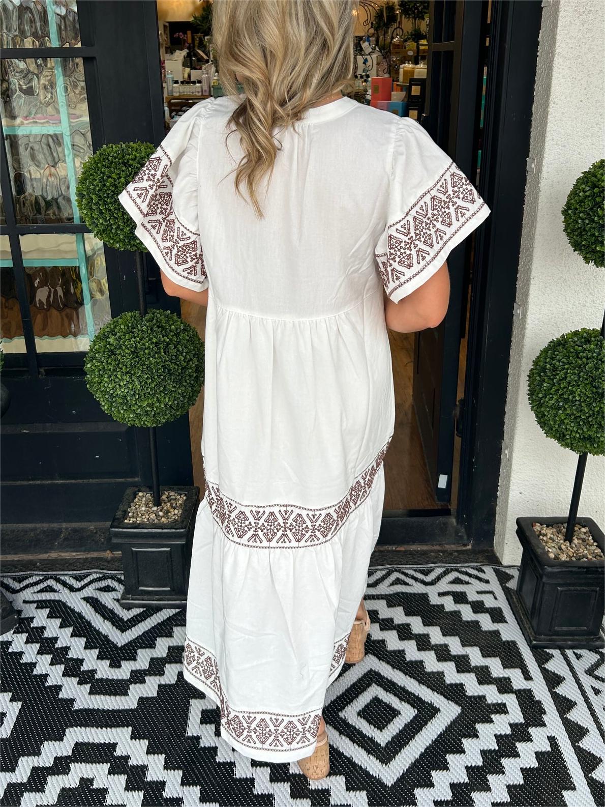 Bohemian maxi-jurk met V-hals voor dames