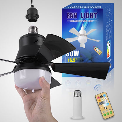 🔥ZOMERVERKOOP 49% UIT🔥 2-IN-1 PORTABLE CEILING FAN & LIGHT met afstandsbediening