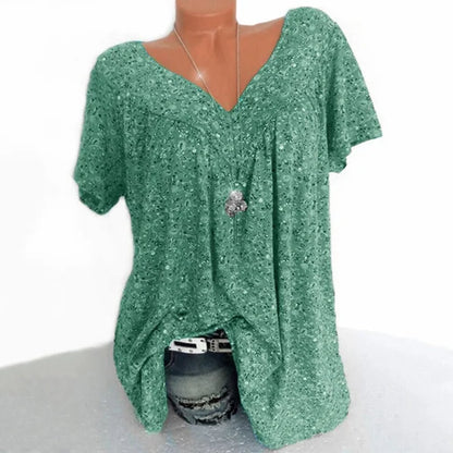 Blouse Met Voorjaarsbloemenprint – Luchtig & Kreukvrij🌸 V-hals, losvallend & ademend – Nu 76% korting, op=op!