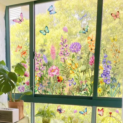 💐New Year Hot Sale 50% Off💞Colorful Floral Bouquet Window Sticker🖼️(Cut to size freely)