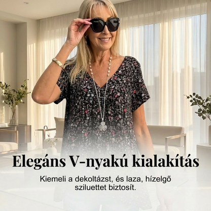Blouse Met Voorjaarsbloemenprint – Luchtig & Kreukvrij🌸 V-hals, losvallend & ademend – Nu 76% korting, op=op!
