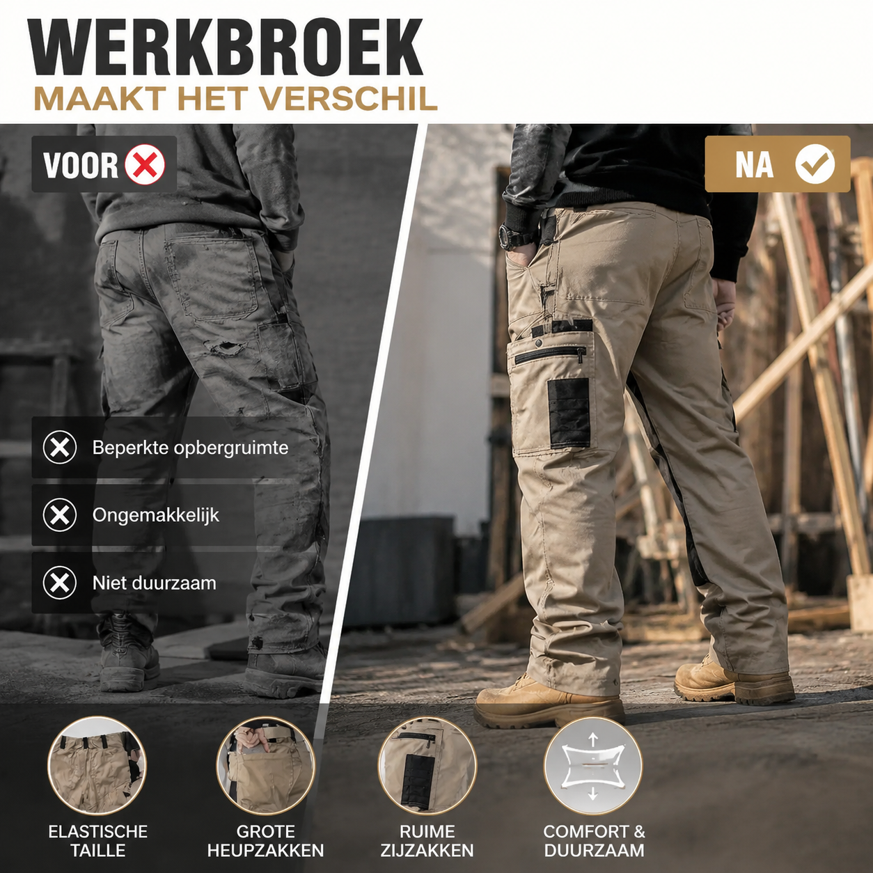 🎁 Vaderdag Cadeau-aanbieding!👑 ALLES-IN-1 BROEK: Heren Cargo – 50% korting voor werk, reis & avontuur! 🧳✈️