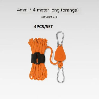 Draagbare verstelbare Fix Tent hoge sterkte snelle release katrol Camping touw (4 stuks / set)