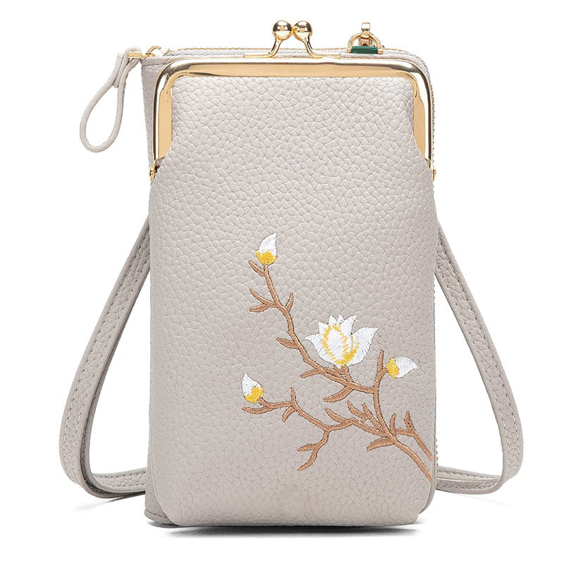 REETEE Crossbody telefoontas voor dames, echt lederen telefoontassen voor dames, lichtgewicht kleine mobiele telefoon schoudertas portemonnee portemonnee met verstelbare schouderriem en 7 kaartsleuven
