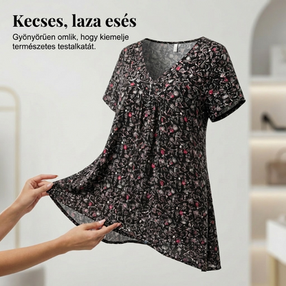 Blouse Met Voorjaarsbloemenprint – Luchtig & Kreukvrij🌸 V-hals, losvallend & ademend – Nu 76% korting, op=op!