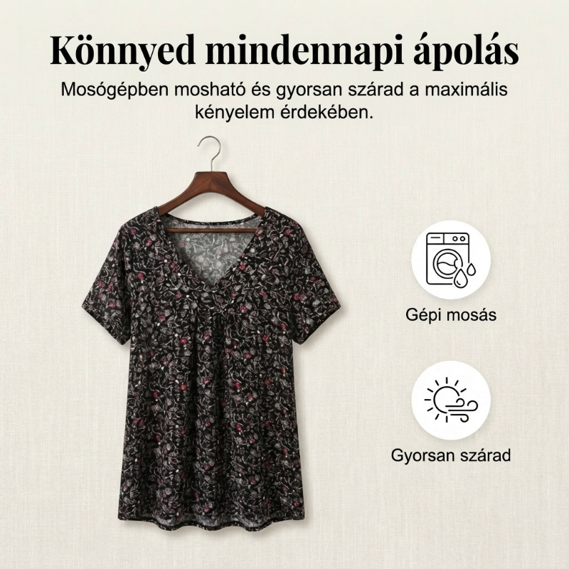 Blouse Met Voorjaarsbloemenprint – Luchtig & Kreukvrij🌸 V-hals, losvallend & ademend – Nu 76% korting, op=op!