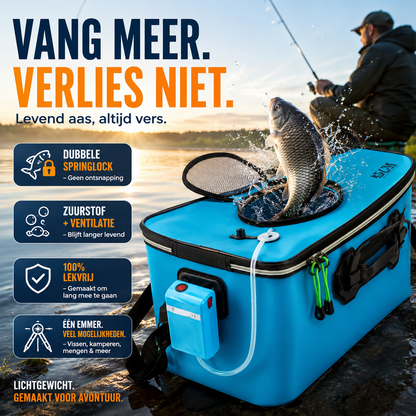 🔥Sommer-Hot-Sale 50% Rabatt🔥Opvouwbare Visemmer | Anti-Vis Sprong | 100% Waterdicht | Duurzaam & Draagbaar | Voor Wandelvissen & Kamperen
