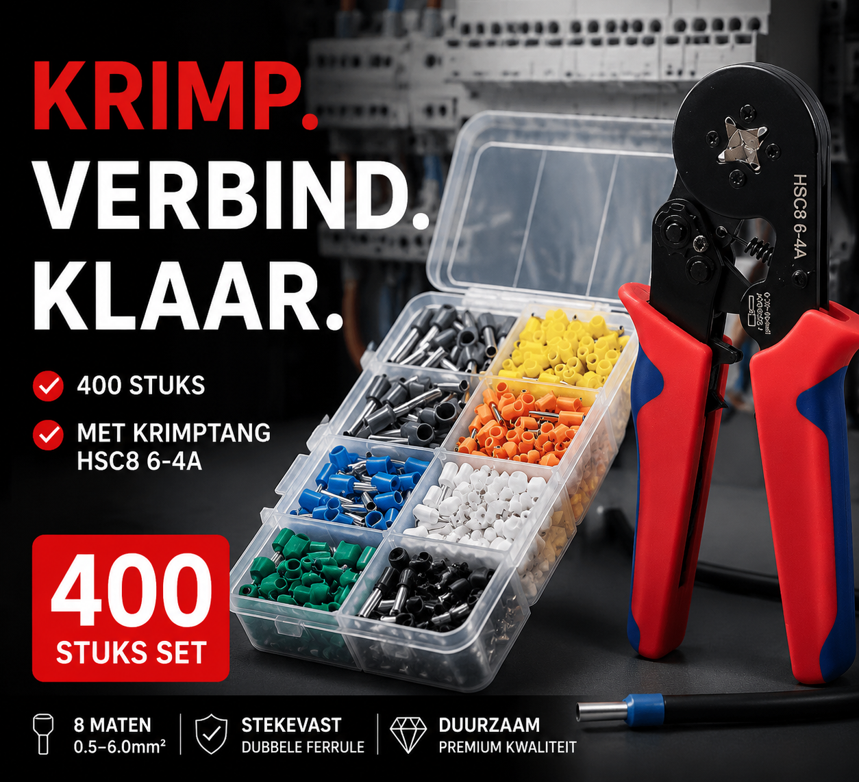 🔥 UITVERKOOP 50% KORTING🔥 Multifunctionele Koudpersende Elektricien Krimpbekkenset