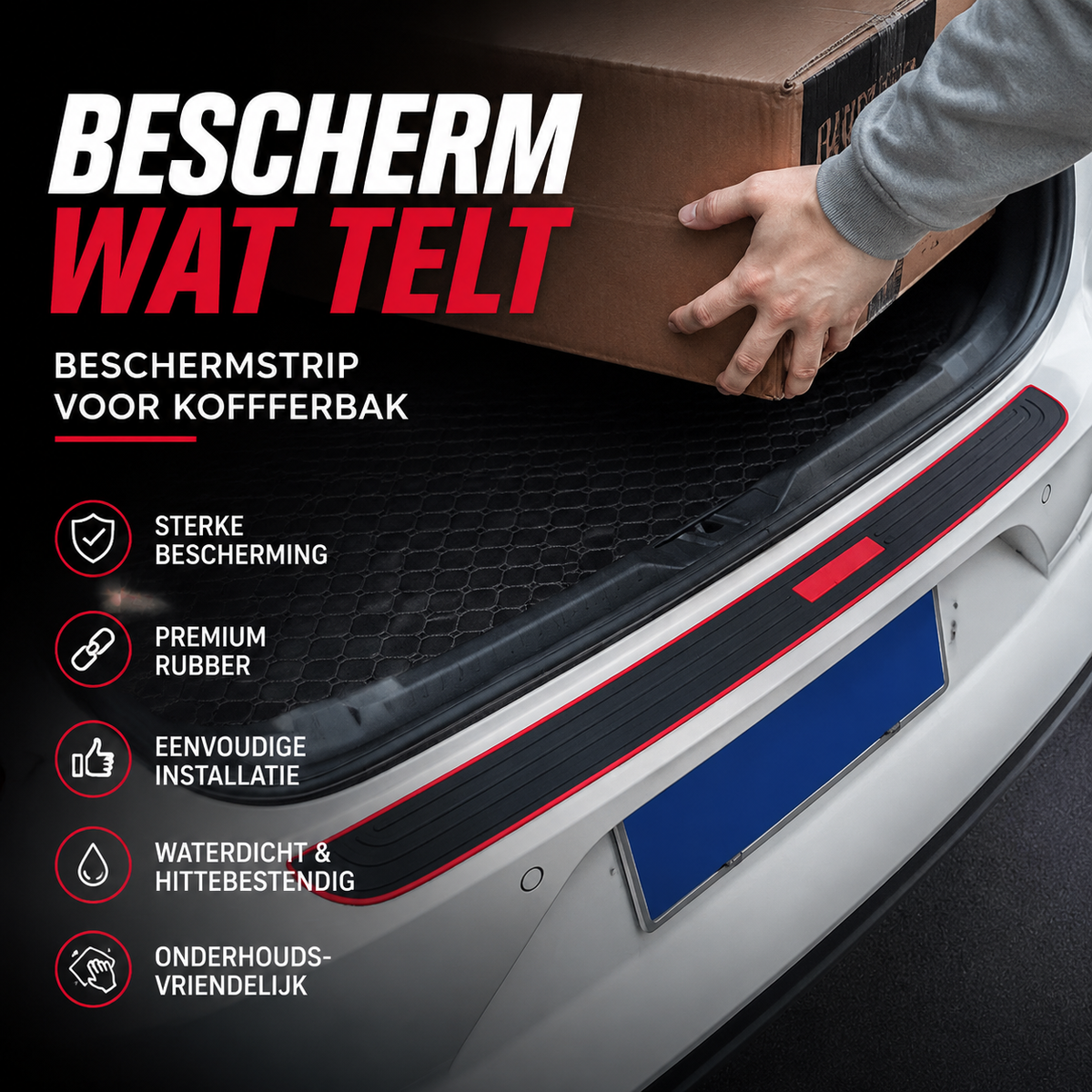 📢🔥50% KORTING! ⏰ Beschermstrip voor kofferbak – Bescherm uw auto tegen krassen en schaafwonden 🚗✨