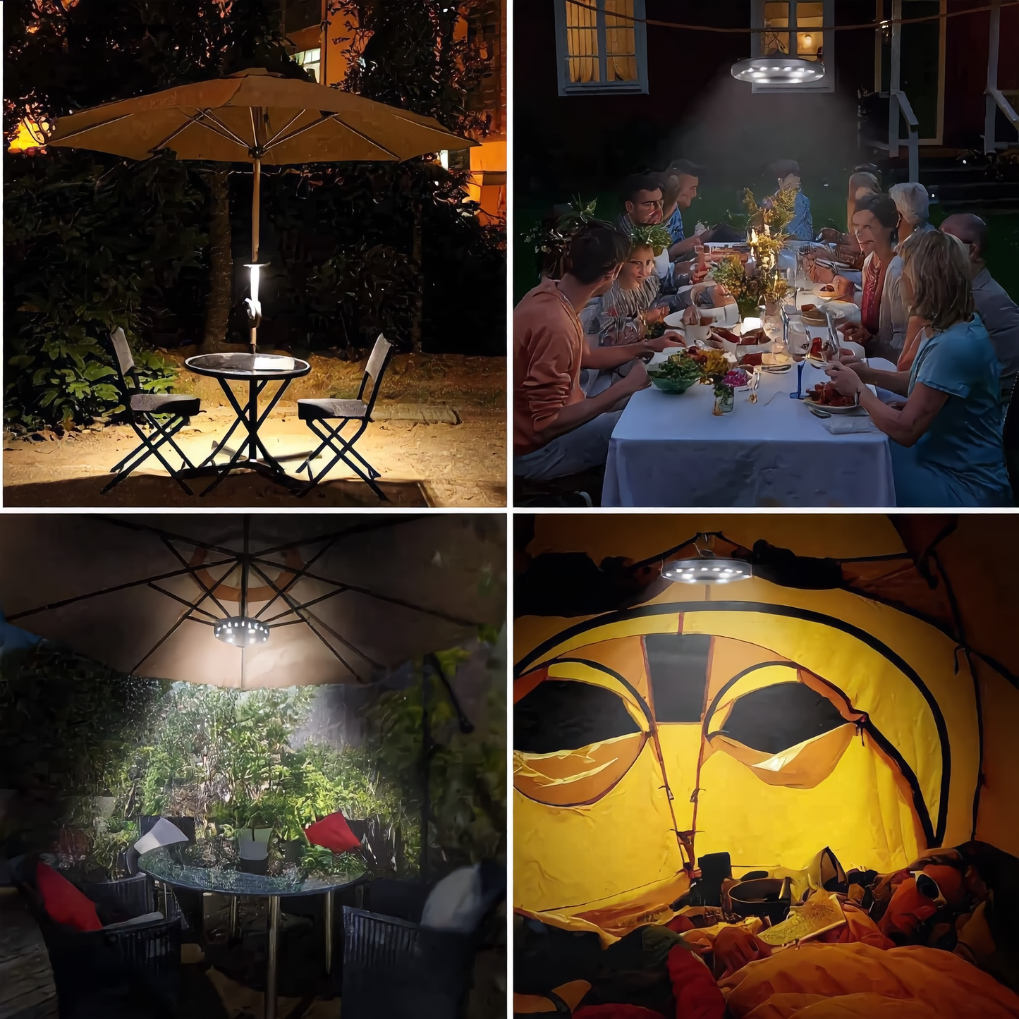 🔥50% Korting！💡 LED-Klemlamp voor parasol & stok – werkt op batterijen, 3 lichtstanden, weerbestendig – perfect voor het terras, op de camping en in de tuin