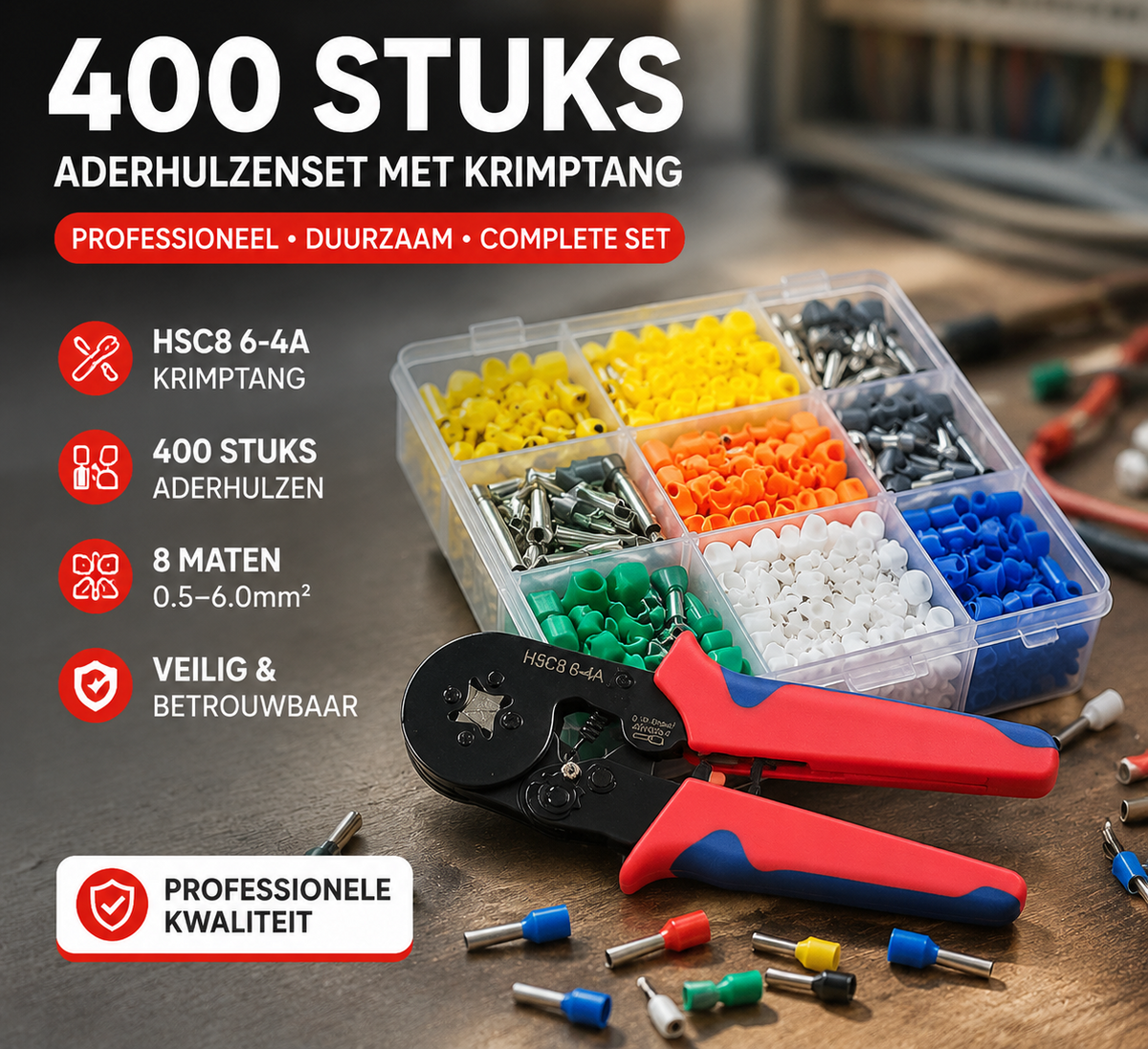 🔥 UITVERKOOP 50% KORTING🔥 Multifunctionele Koudpersende Elektricien Krimpbekkenset